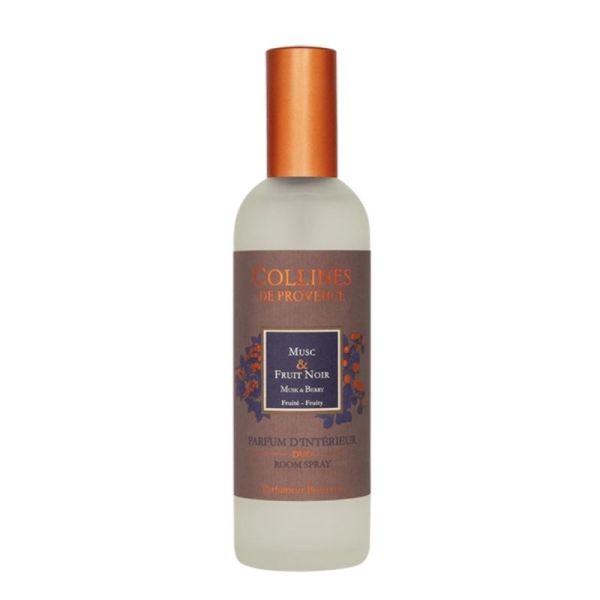 Collines de Provence Parfum d’Intérieur Musc & Fruits Noirs Spray – ambiance sensuelle et gourmande