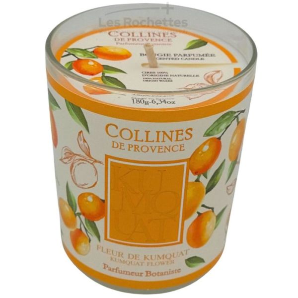 Collines de Provence Bougie Parfumée Fleur de Kumquat 180g – Fraîcheur pétillante