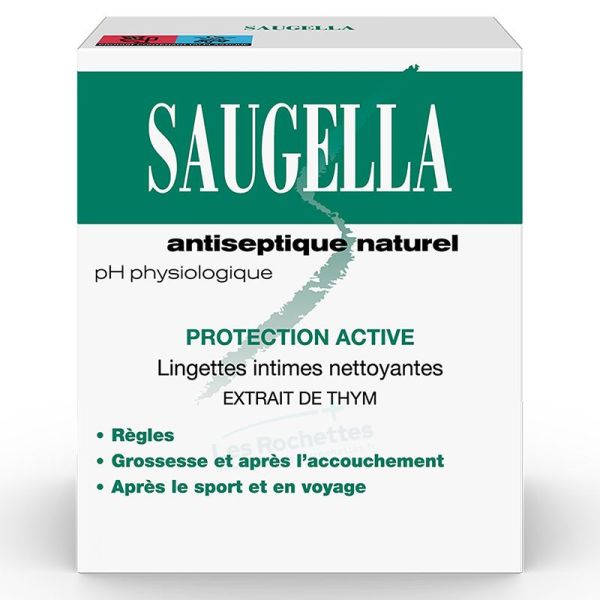 Saugella Antiseptique Naturel Lingette Intime Nettoyante 10 unités