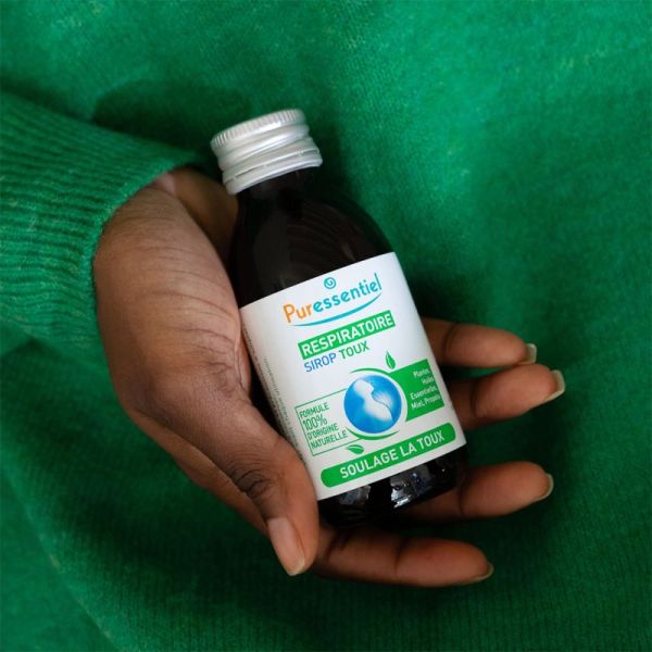 Puressentiel Respiratoire Sirop Toux 125 ml – Calme la toux dès le premier jour, apaise et protège la muqueuse irritée