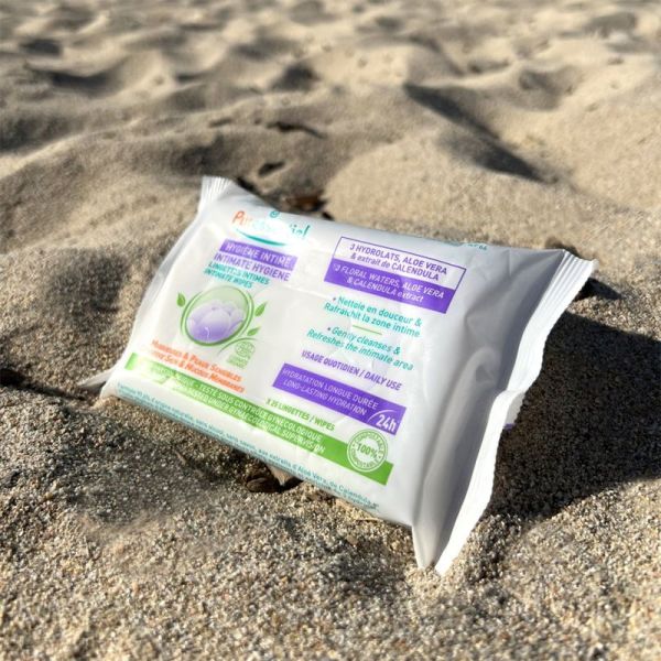 Puressentiel Hygiène Intime Lingettes Intimes Bio 25 Lingettes – Nettoient en douceur, rafraîchissent et calment les inconforts