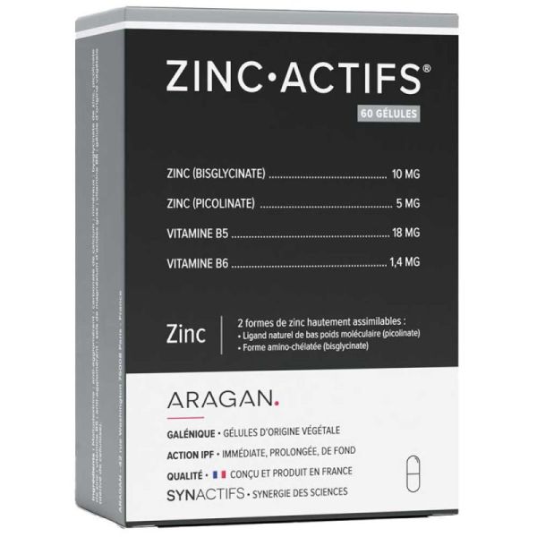 Aragan Synactifs Zinc Actifs 60 Gélules - Système Immunitaire