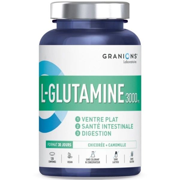 Granions L-Glutamine 3000 mg 120 comprimés - Ventre plat et confort digestif