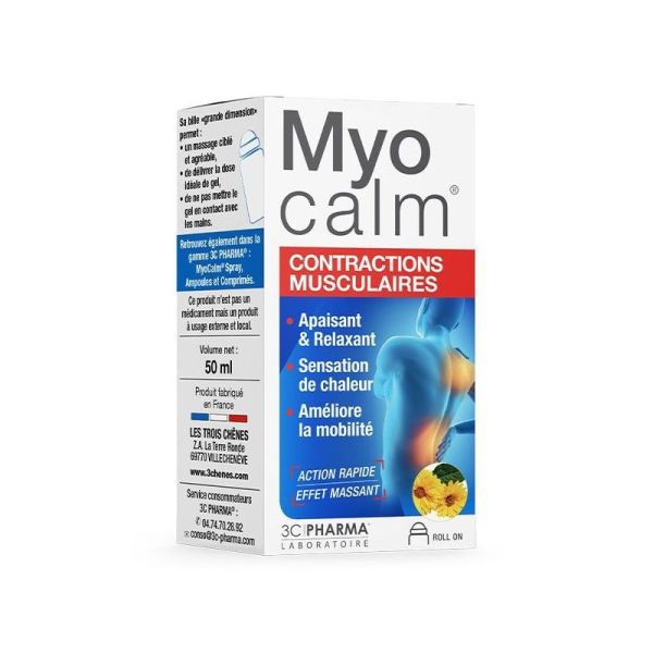 3C Pharma Myocalm Contractions Musculaires Roll-On 50ml