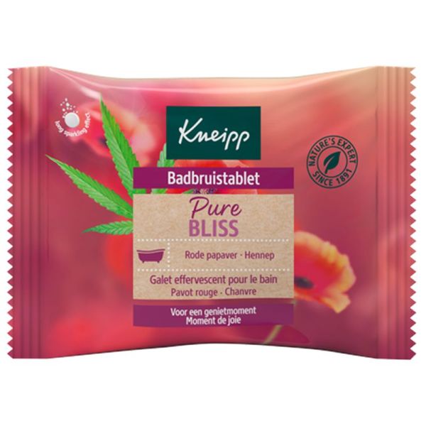 Kneipp Galet pour le Bain Bulle de Plaisir Coquelicot et Chanvre 80g