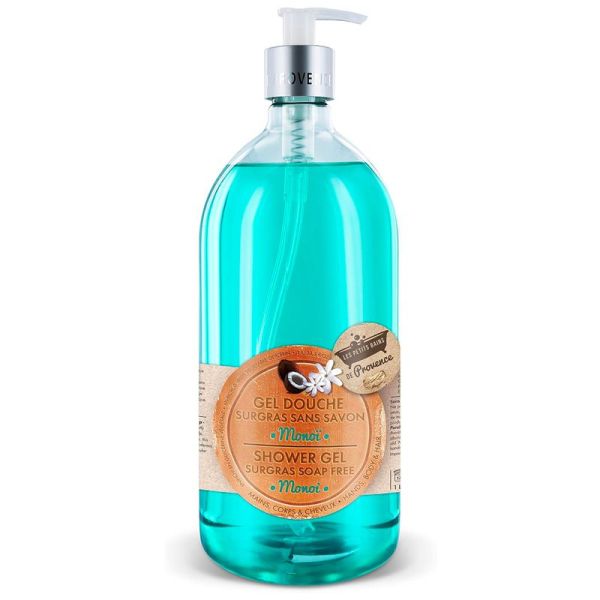 Les Petits Bains de Provence Gel Douche Surgras Sans Savon - Monoï 1 Litre