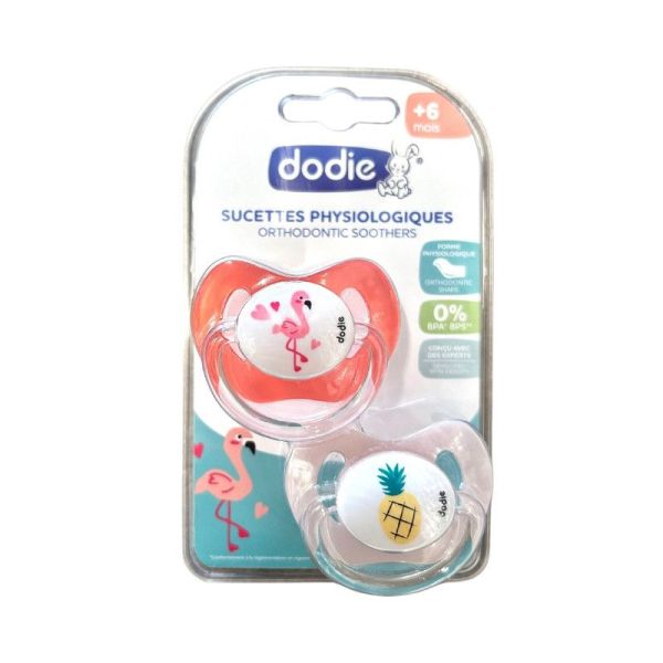 Dodie Lot de 2 Sucettes Physiologiques Silicone 6 Mois et +