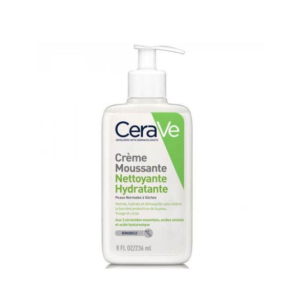 CeraVe Crème Moussante Nettoyante Hydratante Visage 236 ml