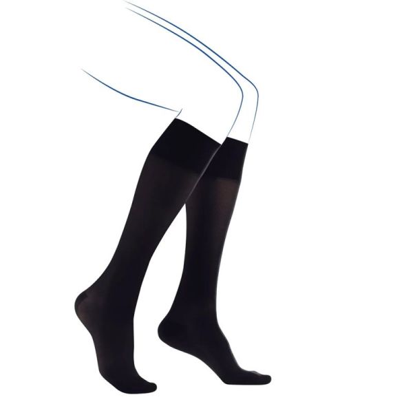 Thuasne Venoflex Secret Mollet Plus Chaussettes de Contention Classe 2 Long – Semi-transparence et mollet fort