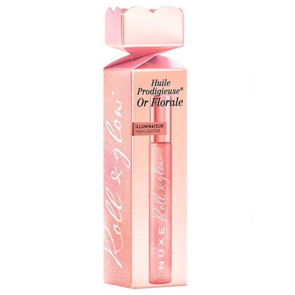 Nuxe Huile Prodigieuse Or Florale Cracker Roll-On - 8 ml - Éclat rosé et soin nomade