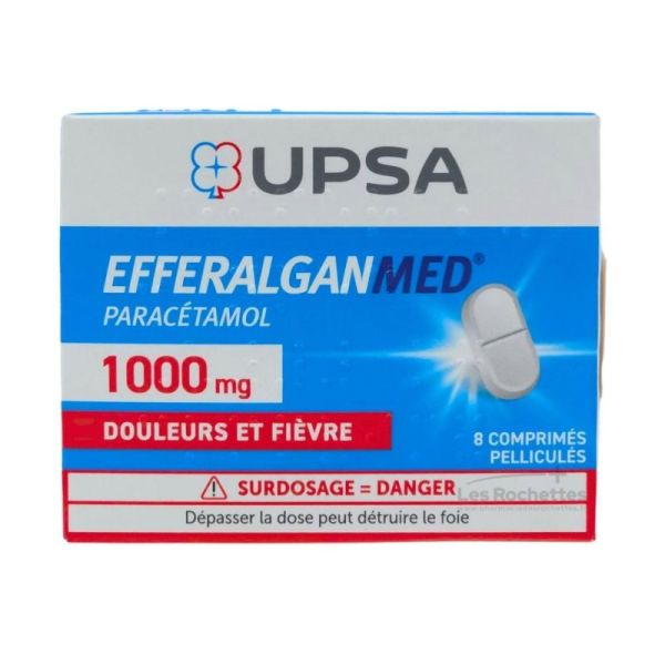 Efferalganmed 1 000 mg - 8 comprimés pelliculés