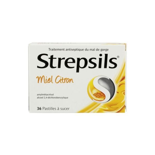 Strepsils miel citron 36 pastilles à sucer