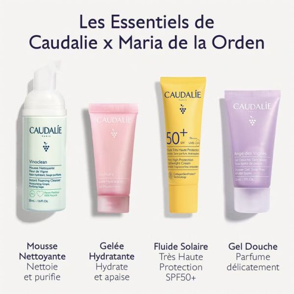 Caudalie Trousse Les Essentiels x Maria de la Orden – Kit Voyage Été - 4 Soins Cultes