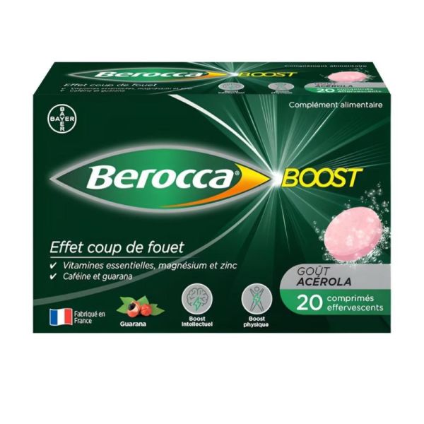 Berocca Boost Effet Coup de Fouet - Soutien la Forme Physique et Mentale - 20 comprimés effervescents