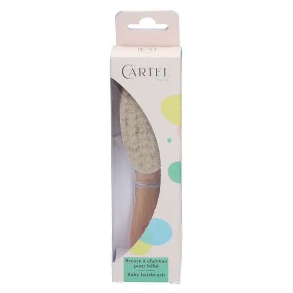 Cartel Brosse Cheveux - Pour Bébé - Couleur Bois Naturel - 1 pièce - Poils Ultra-Doux