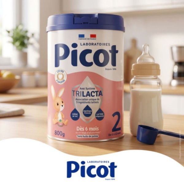 Picot TriLacta 2ème âge (6 à 12 mois) 800g – Répond aux besoins nutritionnels de bébé de 6 à 12 mois