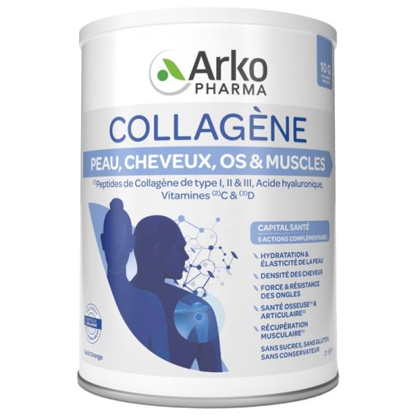 Arkopharma Collagène Peau Cheveux Os & Muscles - 260 g - Action complète beauté et mobilité