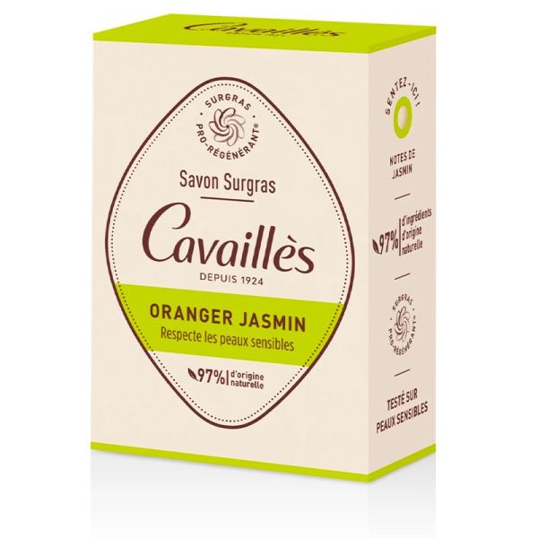 Rogé Cavaillès Savon Surgras - Parfum Oranger Jasmin - Protège les Peaux Sensibles - 100 g