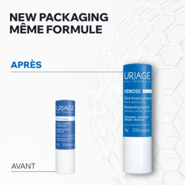 Uriage Xémose Stick Lèvres Hydratant - 4 g - Soin Apaisant et Réparateur Quotidien