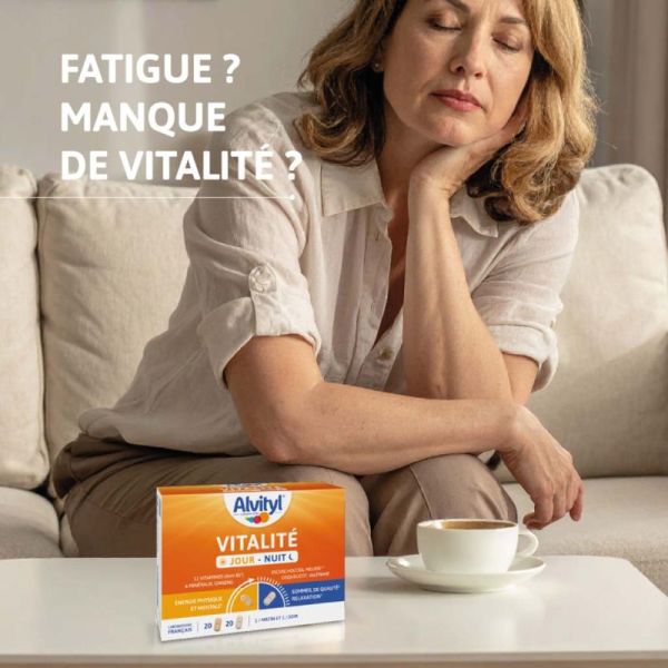 Alvityl Vitalité Jour-Nuit - 11 vitamines, 6 minéraux - Energie + Sommeil de qualité