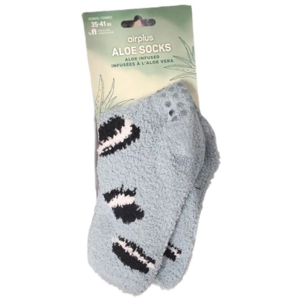 Airplus Aloe Cabin Socks Chaussettes Hydratantes - Bleu Motif Cookies - Pointure 35-41