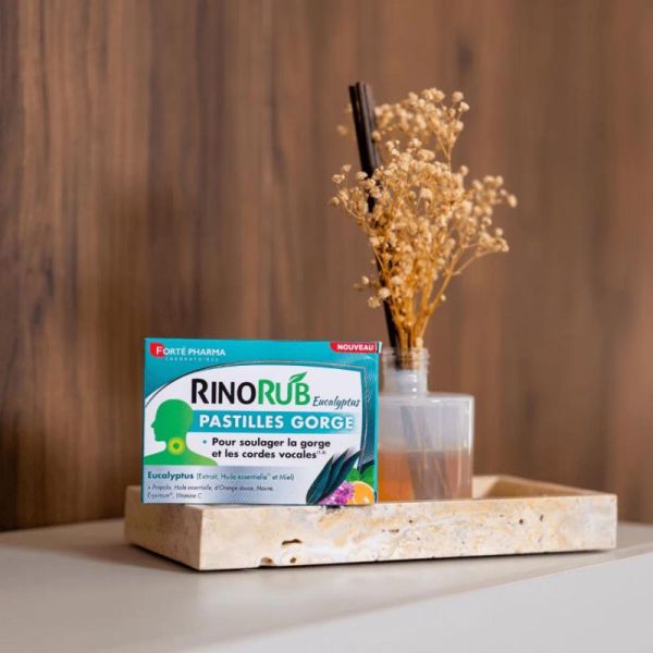 Forté Pharma RinoRub Pastilles Gorge - Soulage la Gorge Sensible - 20 pastilles