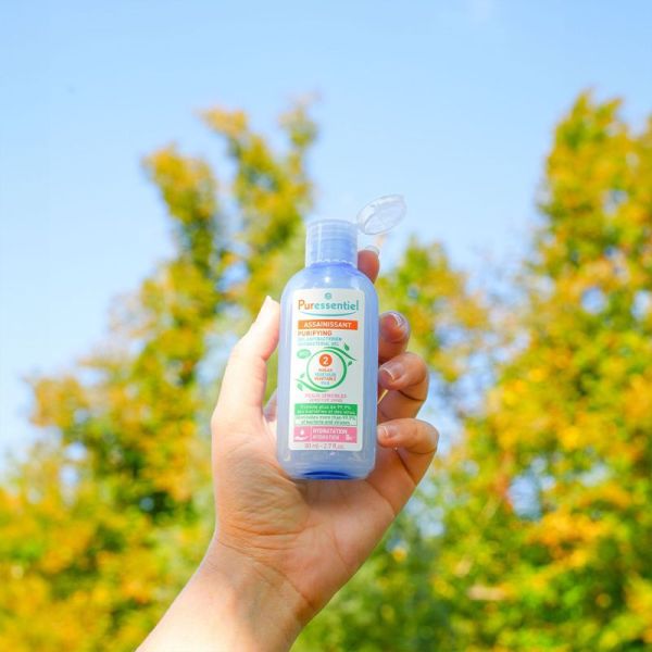 Puressentiel Assainissant Gel Antibactérien aux 2 Huiles Végétales Bio 80ml – Hydratation et protection