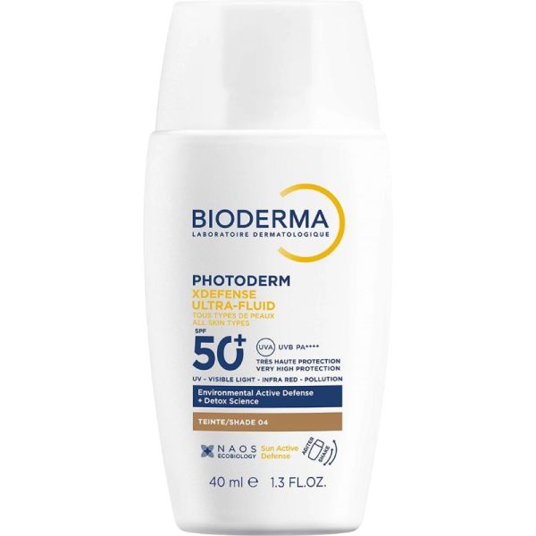 Bioderma Photoderm XDefense Ultra-Fluid SPF50+ Teinté 04 40ml – Soin solaire détoxifiant unifiant