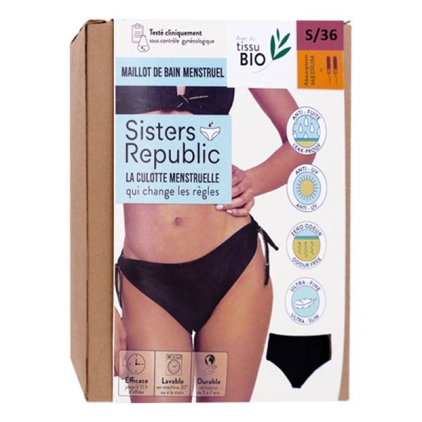 Sisters Republic Maillot De Bain Menstruel - Absorption Medium - Taille S 36 - 1 Bas