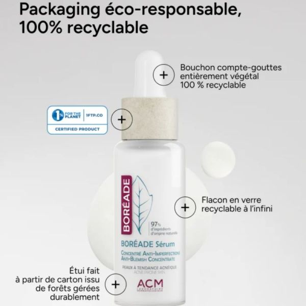 ACM Boréade Sérum 30 ml - Corrige les imperfections et matifie la peau