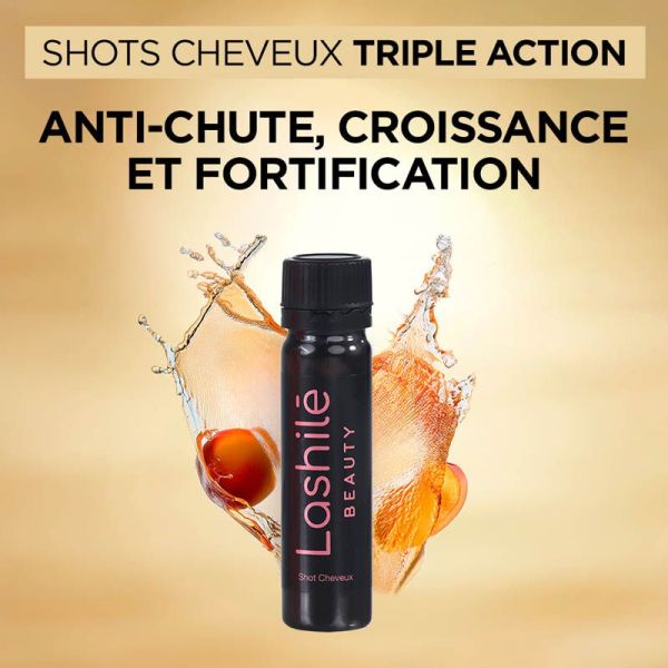 Lashilé Beauty Shots Cheveux Triple Action - 14 shots - Croissance et Renforcement Capillaire