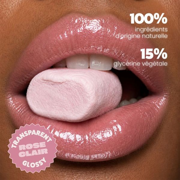 Paalm Baume à Lèvres Hydrakiss Candy Sweet 15 ml – Baume à lèvres peptides, HA et phyto-plumper rose clair glossy