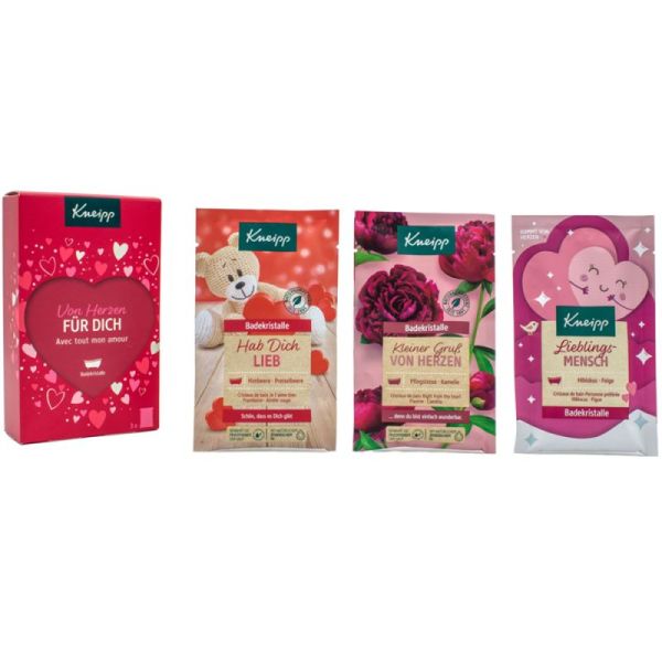 Kneipp For You Coffret Cadeau Sels de Bain - 3 sels de bain de 60 g - Un moment de bien-être parfumé