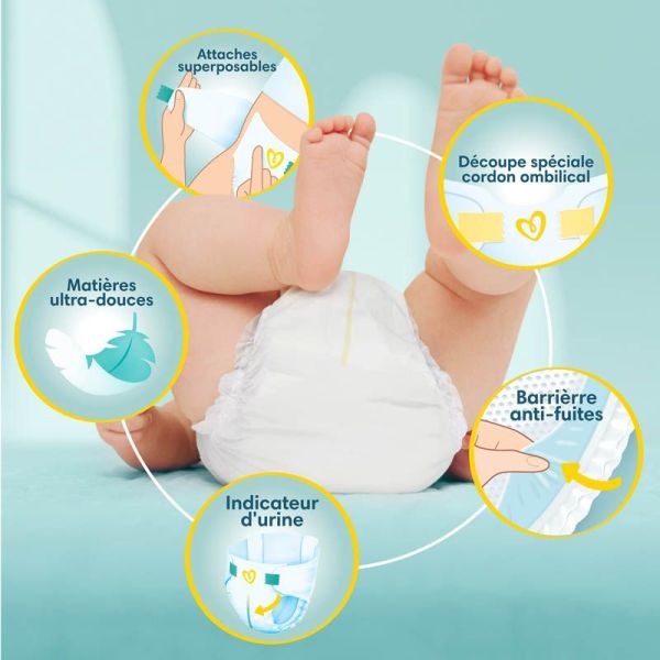 Pampers Premium Protection Taille 3 / 6-10kg - 102 Couches Mega Pack