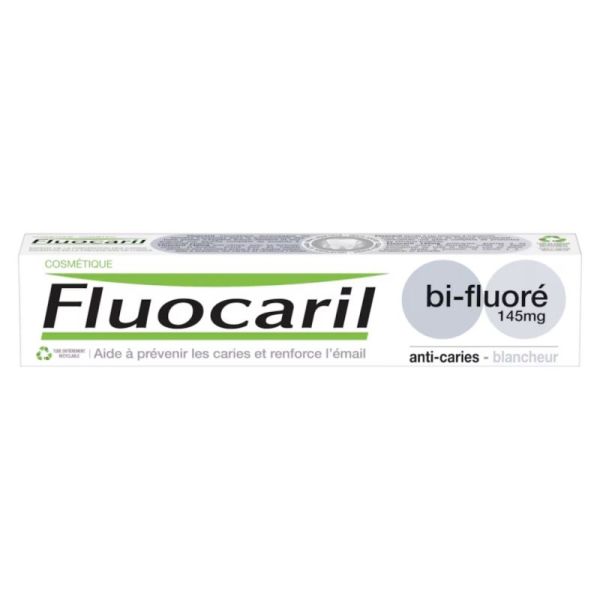 Fluocaril Dentifrice Blancheur Bi-Fluoré 145mg 75ml - Prévient les caries et restaure la blancheur naturelle