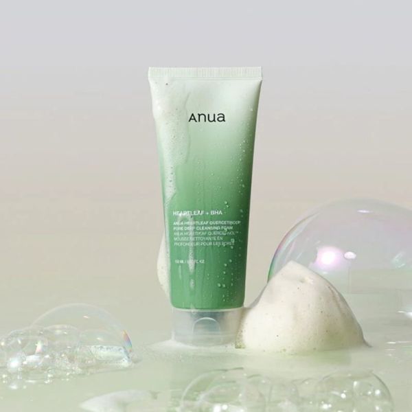 Anua Heartleaf Quercetinol Pore Deep Cleansing Foam 150ml - Mousse nettoyante désincrustante et anti-pores