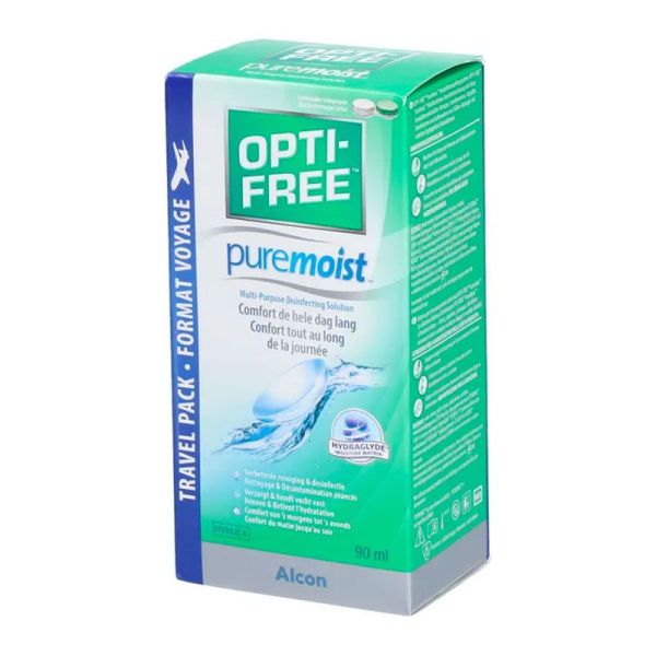 Alcon Opti-Free PureMoist - Solution Désinfectante Lentilles Multifonction - 90ml