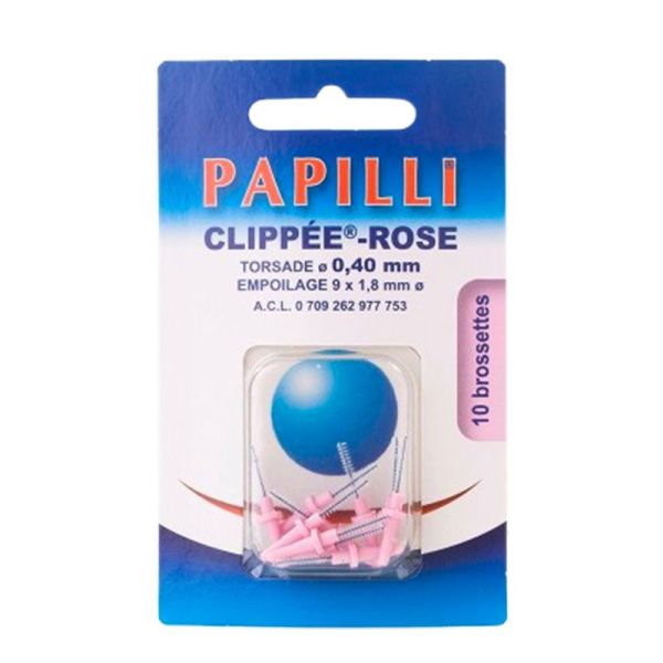 Papilli Clippée Brossettes Interdentaires - Rose - 0,40mm - Lot de 10