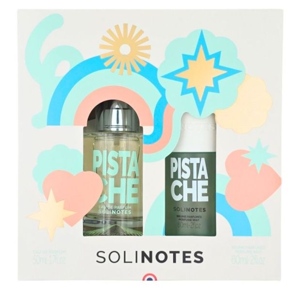 Solinotes Coffret Brume Parfumée et Eau de Parfum Pistache - Parfum gourmand et réconfortant