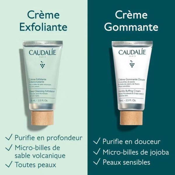 Caudalie Vinoclean Crème Exfoliante Désincrustante 75 ml - Teint purifié et affiné
