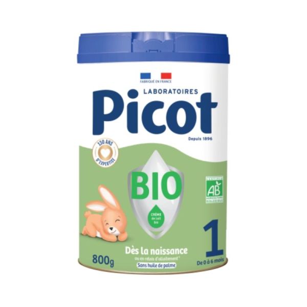 Picot Bio 1er âge 0-6 mois 800 g - Formule biologique sans huile de palme pour nourrissons