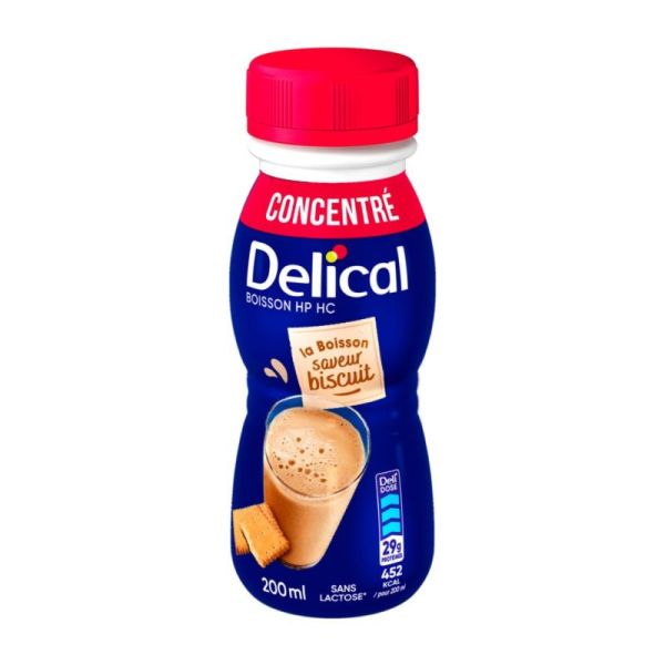 Delical Boisson Concentrée HP HC Soutien Nutritionnel Hyperprotéiné Saveur Biscuit - 4 x 200ml
