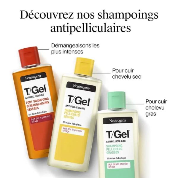Neutrogena T/Gel Fort Shampoing Démangeaisons Sévères 250 ml - Apaise les démangeaisons intenses