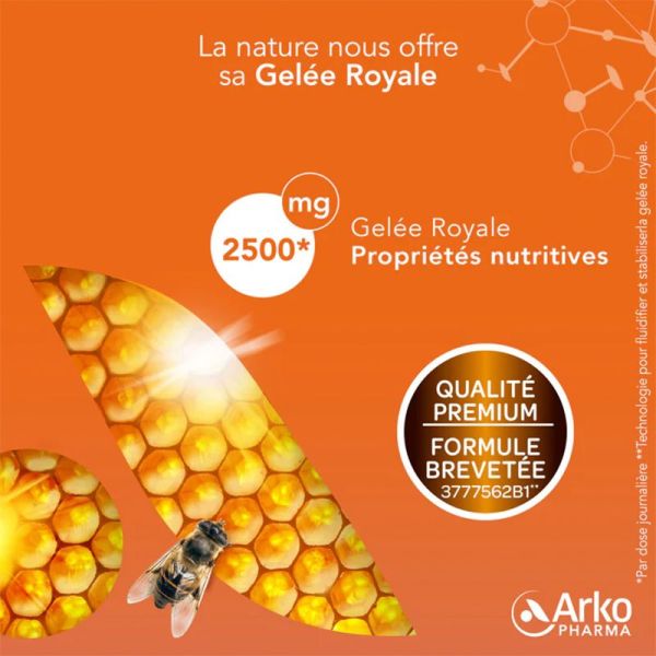 Arkopharma Arkoroyal Trésor de la Ruche Gelée Royale 2500mg Bio 20 ampoules