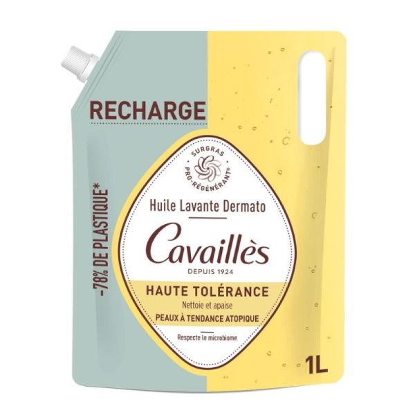 Cavaillès Dermato UHT Huile Lavante Peaux à Tendance Atopique - Eco-Recharge 1L