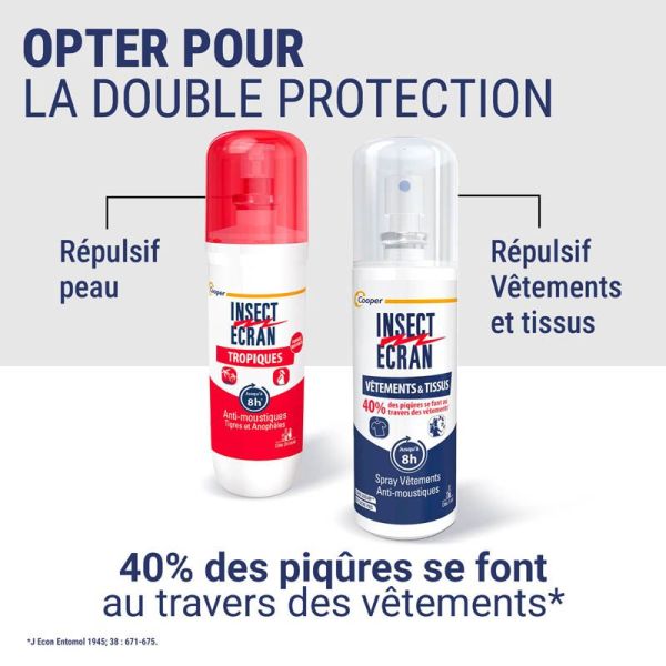 Insect Ecran Anti-moustiques Tropiques Spray Répulsif - 2x75ml - Longue durée pour zones tropicales