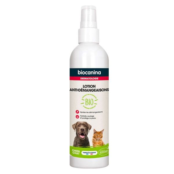 Biocanina Lotion Anti-Démangeaisons Bio - Chiens & Chats - Apaise & Hydrate - 240ml