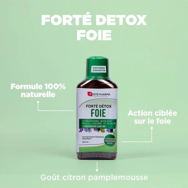 Forté Pharma Forté Détox Foie - 500 ml - Détoxifie, soutient le foie et favorise l’élimination