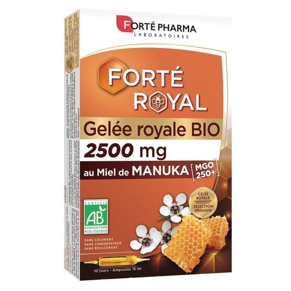 Forté Pharma Gelée Royale Bio 2500mg au Miel de Manuka - 10 Ampoules
