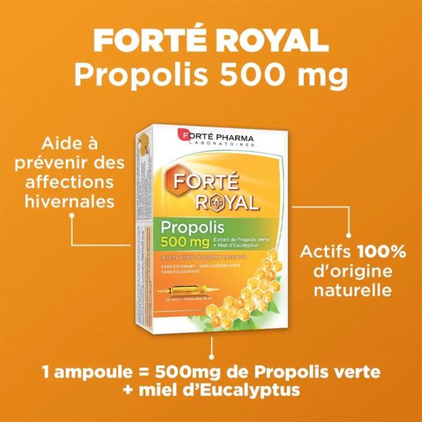 Forté Pharma Forté Royal Propolis 500mg 20 Ampoules – Immunité naturelle